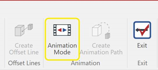 Animation Mode Button in the Animation Panel on the 3D Edit Ribbon Tab Animation Mode Button in the Animation Panel on the 3D Edit Ribbon Tab